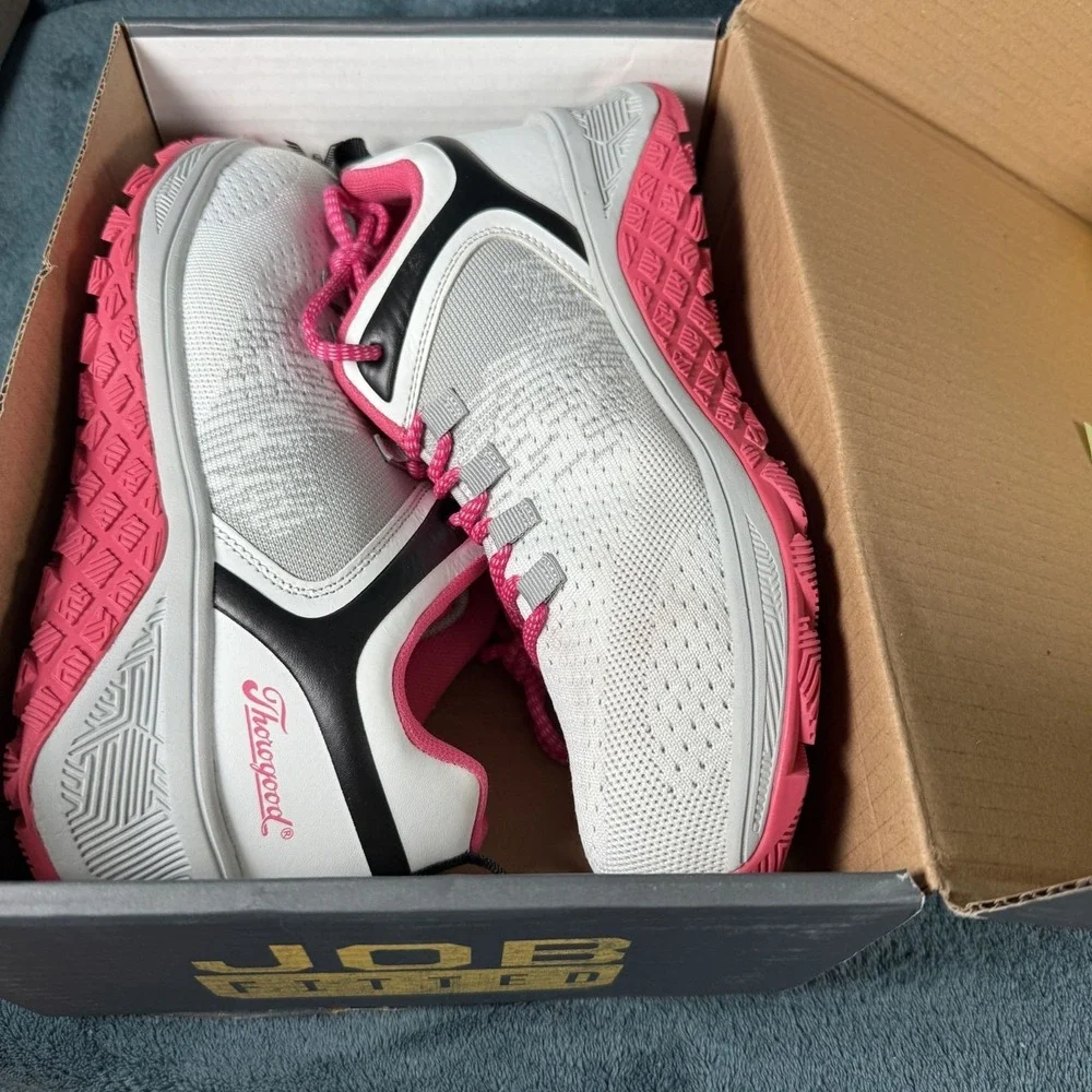 Thorogood Women's Safety Toe Work Shoes Slip Resistant White/Pink Size 10.5‎